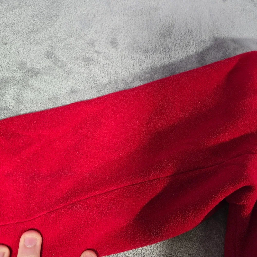 The‎ North Face Fleece Jacket Full Zip Pockets Red Gray Accents Mens Large